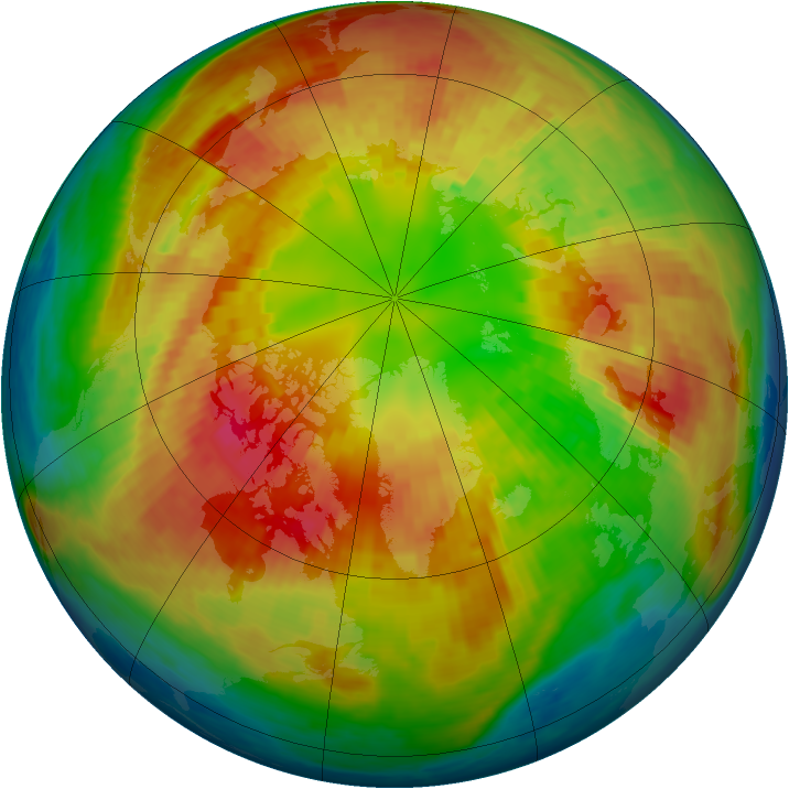 Arctic ozone map for 03 March 2004